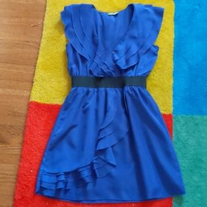 Maude Ruffle V-Neck Cocktail Dress
